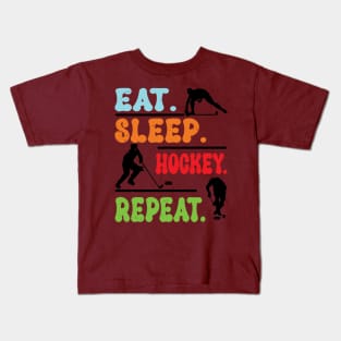 Eat Sleep Ice Hockey Repeat Kids T-Shirt